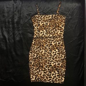 Spaghetti Strap Cheetah Bodycon Dress